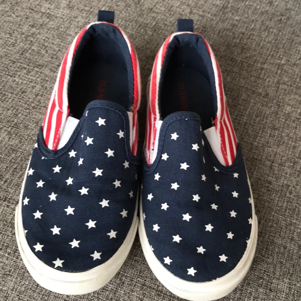 Old navy boys slip on flag shoes
